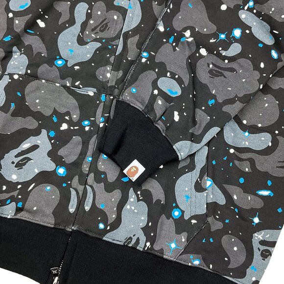 BAPE Space Camo Shark WGM Hoodie Sweatshirt Black | A Bathing Ape - Picture 9 of 12